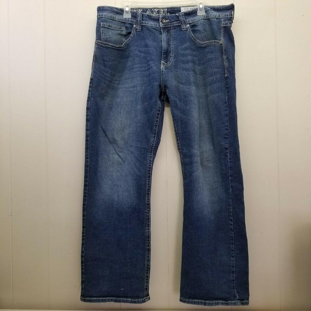 TK Axel Blue Jeans Denim Mens 36x30 Slim‎ Boot Cut Pants